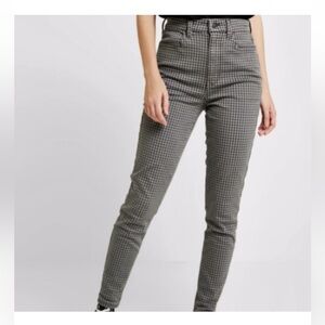 American Eagle Curvy Super Hi-Rise Jegging Houndstooth Gray Black Size 2